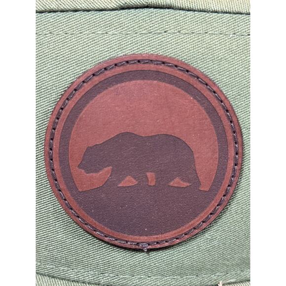Alvarado Street Brewery Baseball Cap Army Cal Olive Green Leather Bear Logo - Picture 2 of 12
